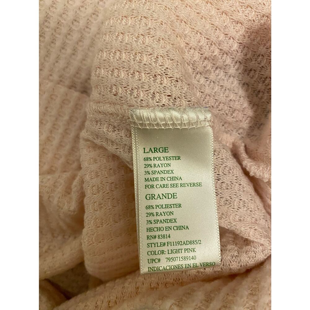 Green Tea Waffle Knit Shirt Women Size L - Picture 4 of 4